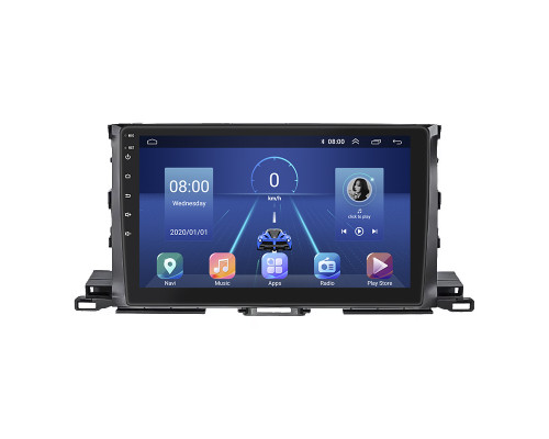 Штатная магнитола Lesko для Toyota Highlander III (U50) Рестайлинг 2016-2019 экран 10" 4/64Gb 4G Wi-Fi GPS Top