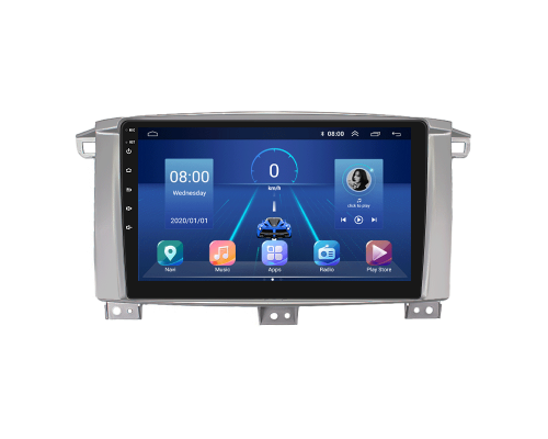 Штатная магнитола Lesko для Toyota Land Cruiser 100 Series Рестайлинг 1 2002-2005 экран 9" 2/32Gb 4G Wi-Fi GPS Top