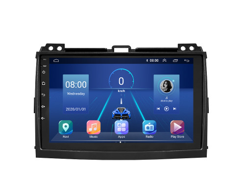 Штатная магнитола Lesko для Toyota Land Cruiser Prado 120 Series 2002-2007 экран 9" 2/32Gb 4G Wi-Fi GPS Top