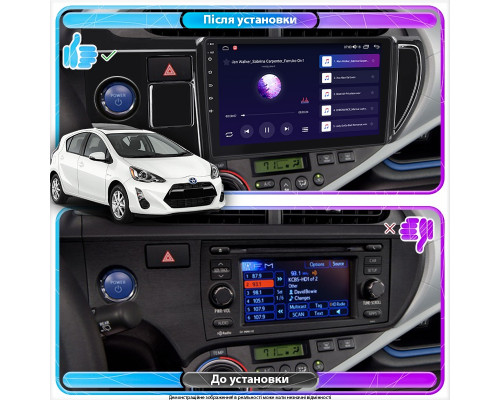 Штатная магнитола Lesko для Toyota Prius c I 2011-2015 экран 9" 2/32Gb Wi-Fi GPS Base