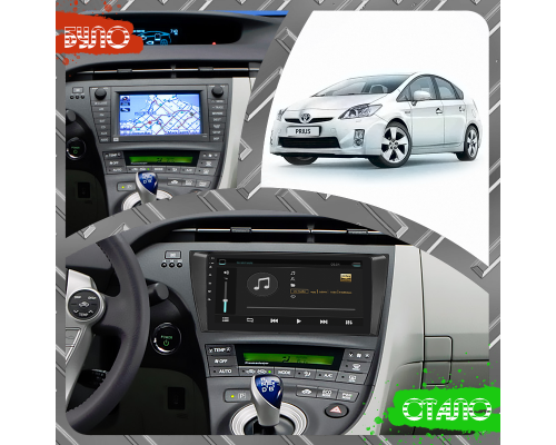 Штатная магнитола Lesko для Toyota Prius III (XW30) 2009-2011 экран 9" 2/32Gb Wi-Fi GPS Base