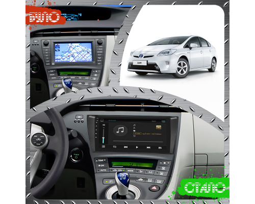 Штатная магнитола Lesko для Toyota Prius III Рестайлинг (XW30) 2011-2015 экран 9" 2/32Gb Wi-Fi GPS Base