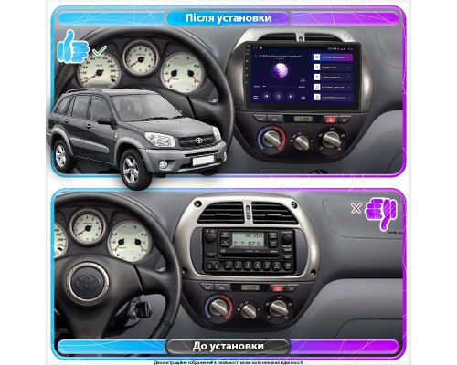 Штатная магнитола Lesko для Toyota RAV4 II (XA20) 2000-2003 экран 9" 2/32Gb 4G Wi-Fi GPS Top