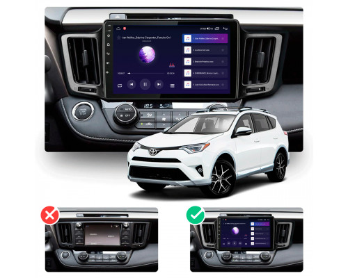 Штатная магнитола Lesko для Toyota RAV4 IV (CA40) 2012-2015 экран 10" 2/32Gb CarPlay 4G Wi-Fi GPS Prime