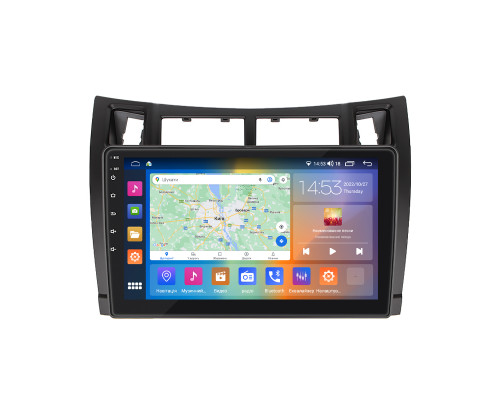 Штатная магнитола Lesko для Toyota Yaris II 2005-2009 экран 9" 2/32Gb CarPlay 4G Wi-Fi GPS Prime