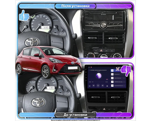 Штатная магнитола Lesko для Toyota Yaris III Рестайлинг 2 2017-2020 экран 9" 2/32Gb Wi-Fi GPS Base