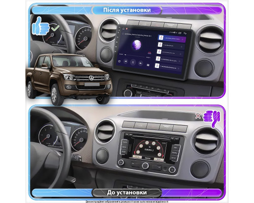 Штатная магнитола Lesko для Volkswagen Amarok I 2010-2016 экран 10" 6/128Gb 4G Wi-Fi GPS Top