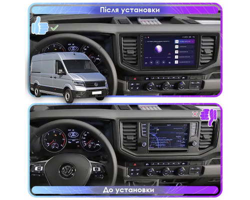 Штатная магнитола Lesko для Volkswagen Crafter II 2017-н.в. экран 10" 6/128Gb 4G Wi-Fi GPS Top