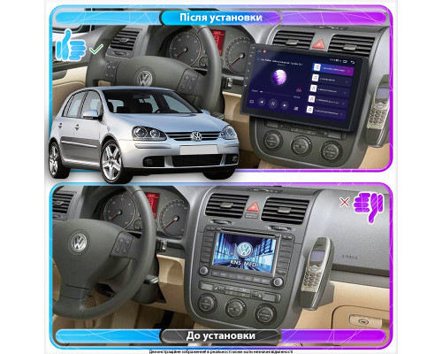 Штатная магнитола Lesko для Volkswagen Golf V 2003-2009 экран 10" 2/32Gb CarPlay 4G Wi-Fi GPS Prime