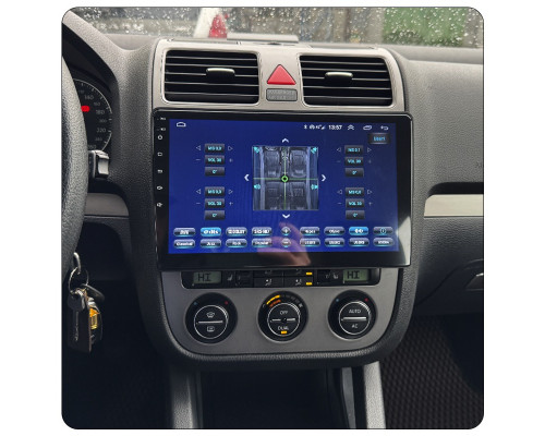 Штатная магнитола Lesko для Volkswagen Golf V 2003-2009 экран 10" 6/128Gb 4G Wi-Fi GPS Top