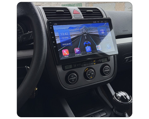 Штатная магнитола Lesko для Volkswagen Golf V 2003-2009 экран 10" 6/128Gb 4G Wi-Fi GPS Top