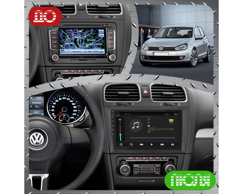 Штатная магнитола Lesko для Volkswagen Golf VI 2008-2012 экран 9" 2/32Gb Wi-Fi GPS Base