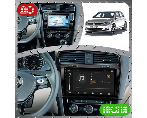 Штатная магнитола Lesko для Volkswagen Golf VII 2012-2017 экран 10" 6/128Gb 4G Wi-Fi GPS Top