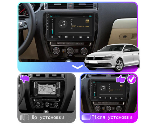Штатная магнитола Lesko для Volkswagen Jetta VI Рестайлинг 2014-2018 экран 10" 1/16Gb Wi-Fi GPS Base