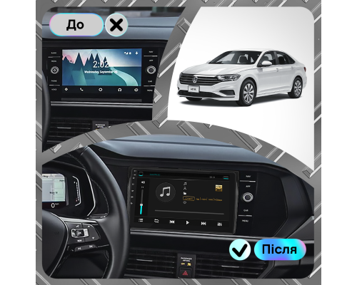 Штатная магнитола Lesko для Volkswagen Jetta VII 2018-н.в. экран 9" 2/32Gb Wi-Fi GPS Base
