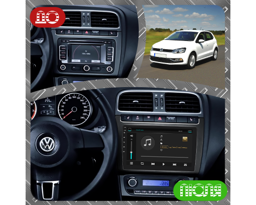 Штатная магнитола Lesko для Volkswagen Polo V 2009-2015 экран 9" 6/128Gb 4G Wi-Fi GPS Top