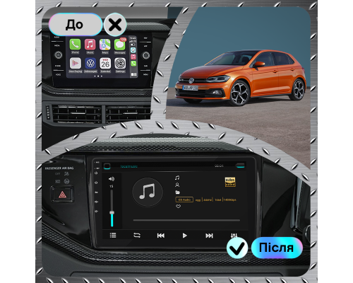 Штатная магнитола Lesko для Volkswagen Polo VI (EU Market) 2017-2021 экран 9" 2/32Gb Wi-Fi GPS Base