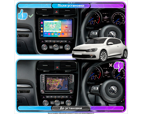 Штатная магнитола Lesko для Volkswagen Scirocco III Рестайлинг 2014-2017 экран 10" 4/64Gb CarPlay 4G Wi-Fi GPS Prime
