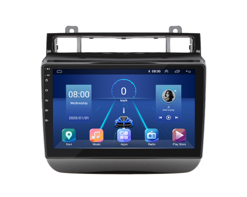 Штатная магнитола Lesko для Volkswagen Touareg II 2010-2014 экран 9" 4/64Gb 4G Wi-Fi GPS Top