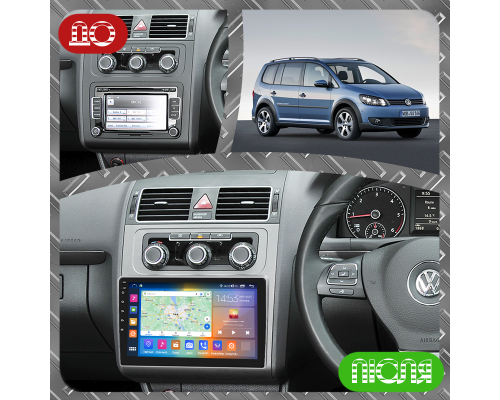 Штатная магнитола Lesko для Volkswagen Touran II 2010-2015 экран 10" 4/64Gb CarPlay 4G Wi-Fi GPS Prime