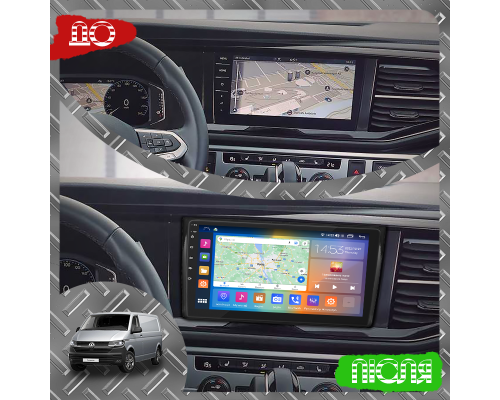Штатная магнитола Lesko для Volkswagen Transporter T6 Рестайлинг 2019-н.в. экран 9" 4/64Gb CarPlay 4G Wi-Fi GPS Prime