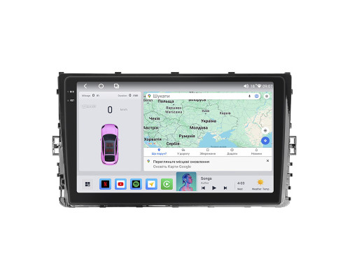 Штатная магнитола Lesko для Volkswagen Transporter T6 Рестайлинг 2019-н.в. экран 9" 4/64 QLED CarPlay 4G Wi-Fi GPS 360 Prime
