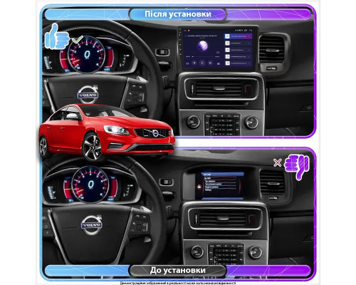 Штатная магнитола Lesko для Volvo S60 II Рестайлинг 2013-2018 экран 9" 2/32Gb 4G Wi-Fi GPS Top