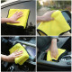 Двухстороннее микрофибровое полотенце для сушки кузова авто Yellow + Gray 30*30 см