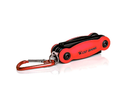 Мультитул West Biking YP0719243 карманный набор инструментов для велосипеда Red