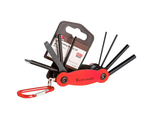 Мультитул West Biking YP0719243 карманный набор инструментов для велосипеда Red