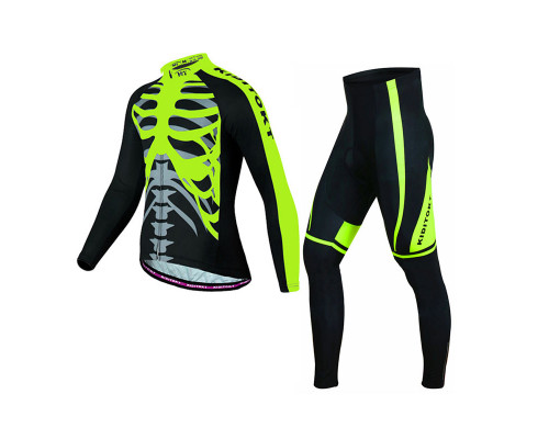 Вело костюм для мужчин KIDITO KM-CT-18 кофта с длинным рукавом штаны Skeleton Green 4XL