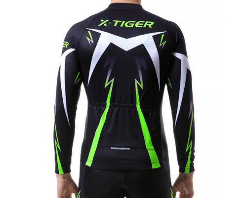 Вело костюм для мужчин X-Тiger XM-CT-013 кофта с длинным рукавом штаны Green XL