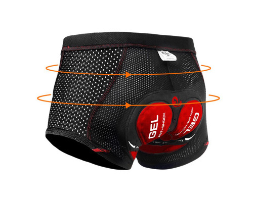 Трусы велосипедные для мужчин X-Тiger XM-DNK-168 с гелевым 5D памперсом Red S