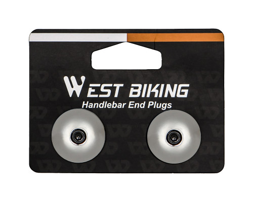 Заглушки в руль West Biking YP0804058 Silver