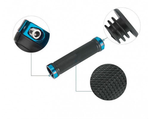 Резиновые грипсы / Велосипедные ручки West Biking 0804004 Black + Blue