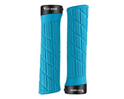 Грипсы велосипедные West Biking YP0804063 с двумя замками ручки на руль Blue