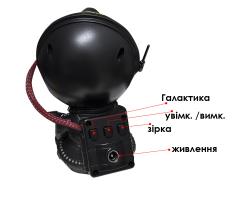 Проектор ночник Астронавт с гитарой HR-F2 звездное небо 7 режимов ДУ Black