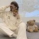 Комплект женской пижамы 305 Bear Brown рубашка с длинным рукавом и штанами фланелевая теплая M