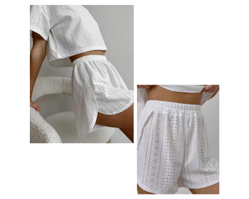 Женский комплект для дома и сна SM24107A футболка и шорты женская пижама White M