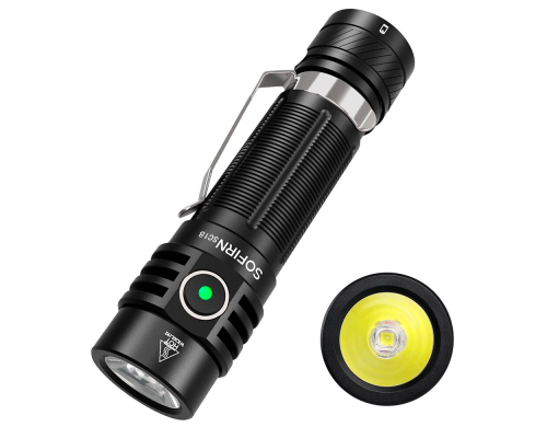 Ліхтарик Sofirn SC18 6500K SST40 IPX8 1800 Lumen black з акумулятором 18650 (1 х 3000мАг)