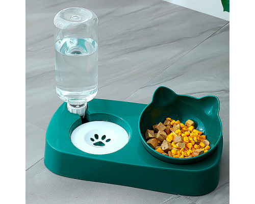 Миска для котов с поилкой Taotaopets 119906 Forest Green 22*28*14см