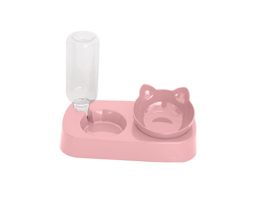 Миска для котов с поилкой Taotaopets 119906 Pink 22*28*14см