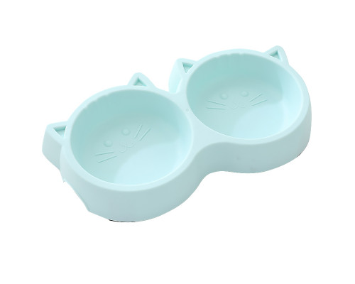 Миска для кошек Taotaopets Cat 123307 двойная пластиковая Blue