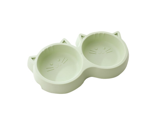 Миска для кошек Taotaopets Cat 123307 двойная пластиковая Green