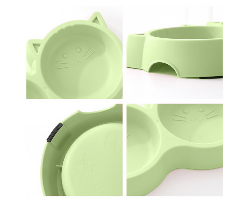 Миска для кошек Taotaopets Cat 123307 двойная пластиковая Green