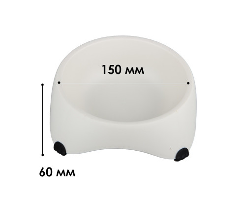 Миска для собак котов М120 пластиковая одинарная 300 мл Beige