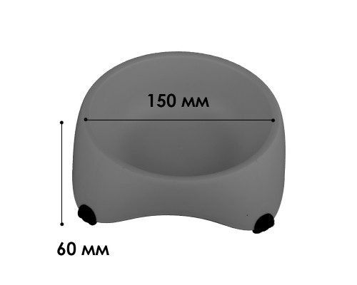Миска для собак котов М120 пластиковая одинарная 300 мл Gray