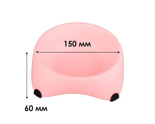 Миска для собак котов М120 пластиковая одинарная 300 мл Peach