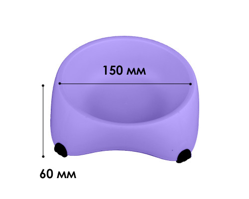 Миска для собак котов М120 пластиковая одинарная 300 мл Purple