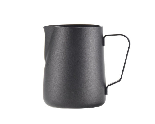 Питчер молочник для кофе Ecocoffeetools LH3560B с тефлоновым покрытием для взбивания молока с длинным носиком Black 350 мл